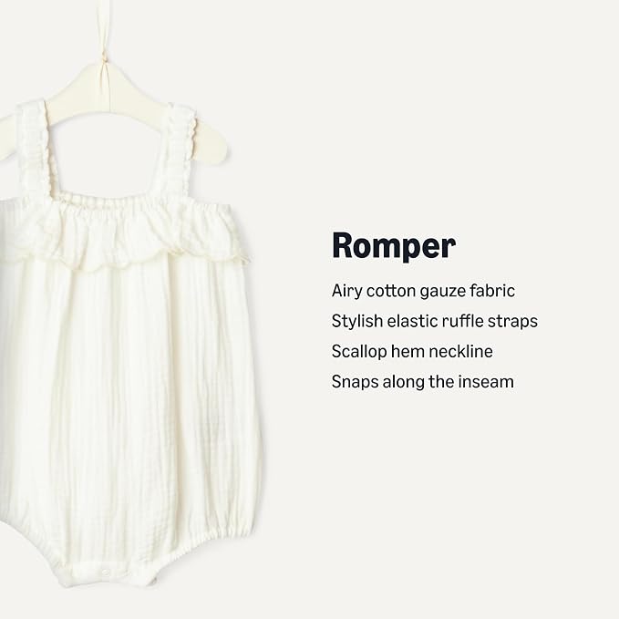 Amazon Essentials x Sofia Grainge Baby Girls' Cotton Gauze Sleeveless Romper - Image 2