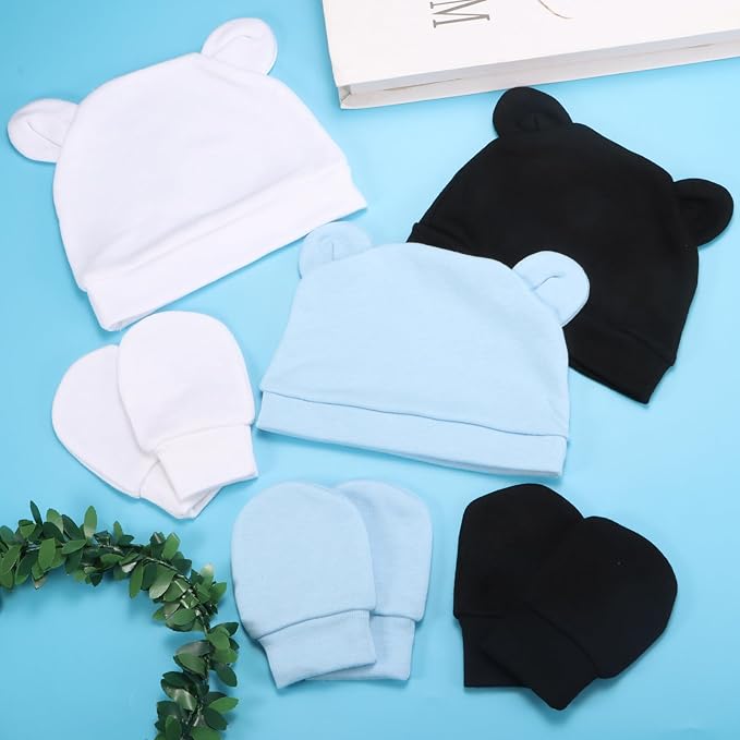 Newborn Baby Hats and Mittens Set - Image 7