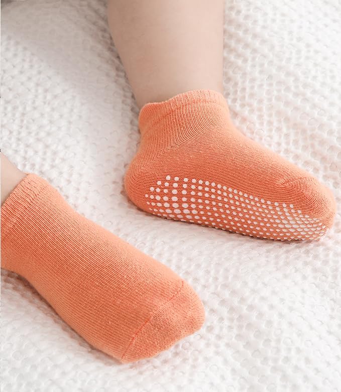 Baby Non Slip Grip Ankle Socks for Infants Toddlers Kids Boys Girls 9 Pack | - Image 4