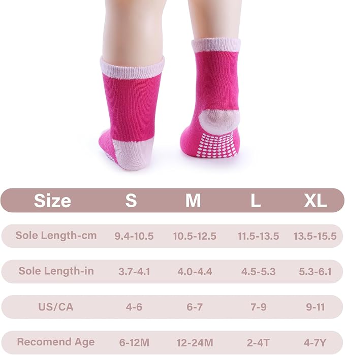 Baby Toddlers Crew Socks with Non-Slip Grip 12 Pack Cotton Stretch Socks | Soft - Image 5