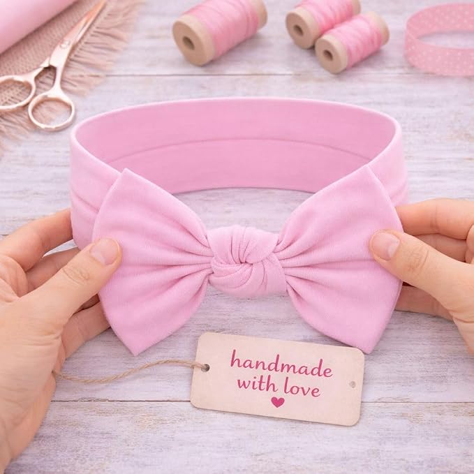 Baby Girl Headbands-Infant, Toddler Cotton Handmade Hairbands - Image 7