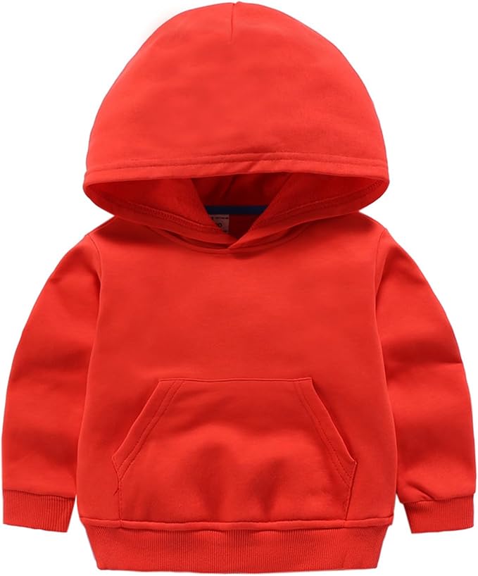 Baby Kids Boy Girl Solid Casual Pocket Hoodie Sweatershirt Long Sleeve Pullover by RUIBETYHUA