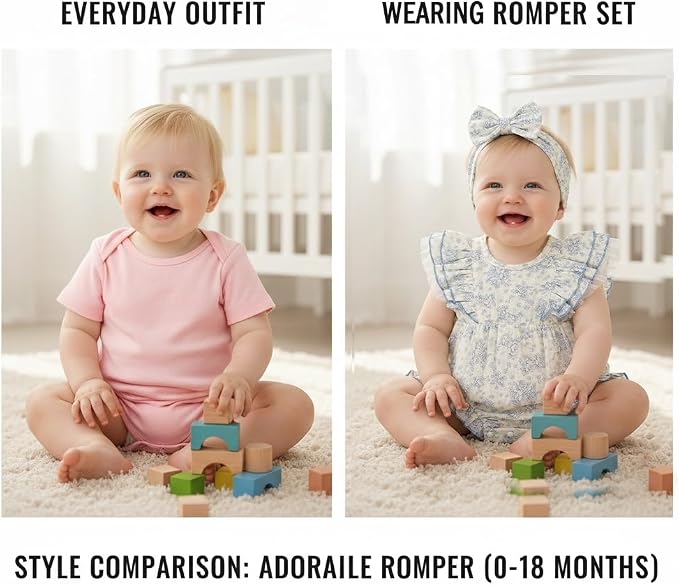 TITKKOP Ruffle Bubble Romper for Baby Girl | One-Piece Shorts Jumpsuit | Summer - Image 4