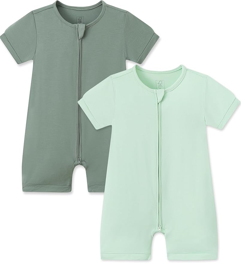 JunNeng Viscose from Bamboo Baby Sleeper, Short Sleeve Romper Jumpsuit | 2 Way by JunNeng
