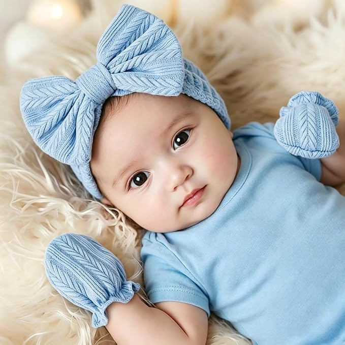 BQUBO Newborn Infant Toddler Mittens No Scratch Cotton Elastic Wrist Gloves - Image 2