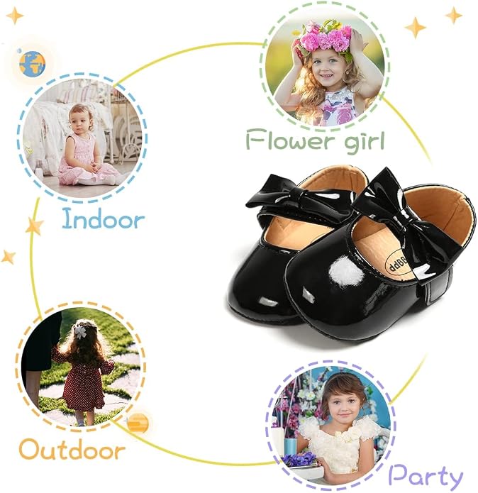 KIDSUN Infant Baby Girls Mary Jane Shoes Non-Slip Rubber Sole Ballet Slippers - Image 6