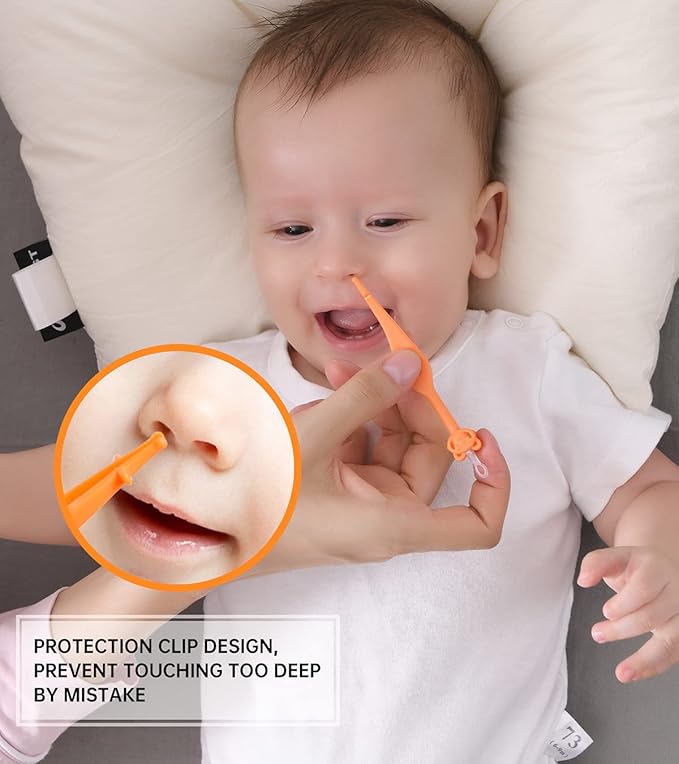Two Pack 3 in 1 Baby Nose and Ear Gadget, Safe Baby Nose and Ear Cleaner, Nose Cleaning Tweezers for Infants and Toddlers