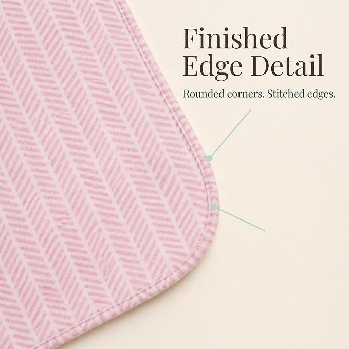 EVERYDAY KIDS 4 Pack of Soft Flannel Receiving Baby Blanket Set - Image 6
