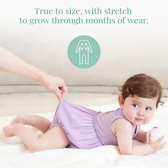 PATPAT Baby Girl Bamboo Viscose 2-Pack Romper & Dress | Color-Coded Snaps - Image 6