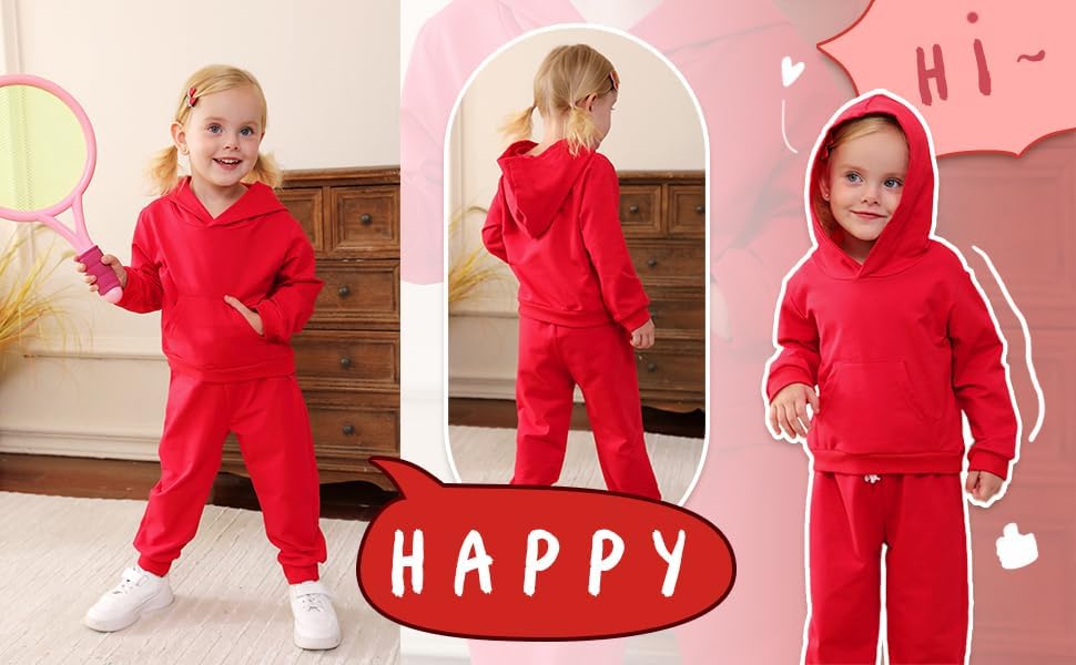 Happy Town Baby Fall Outfits for Girl Boy Long Sleeve Hoodie Top and Long - Image 2