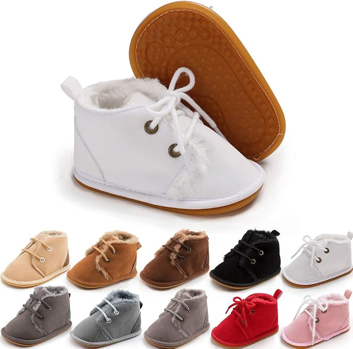 Meckior Baby Booties Newborn Infant Unisex Baby Girls Boys Velvet Rubber by Meckior