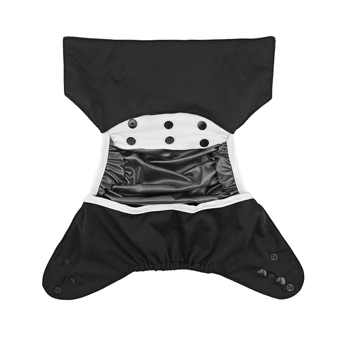 Babygoal Cloth Diaper Covers 6 Pack+Wet Bag for Fitted Diapers and Prefolds with Double Gussets, Adjustable and Reusable for Baby Boys 6DCF08