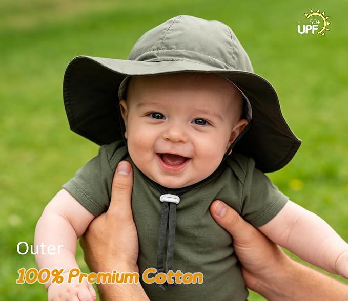 Baby Girl Sun Hat with UPF 50+ Outdoor Adjustable Toddler Beach Hat with Wide - Image 4