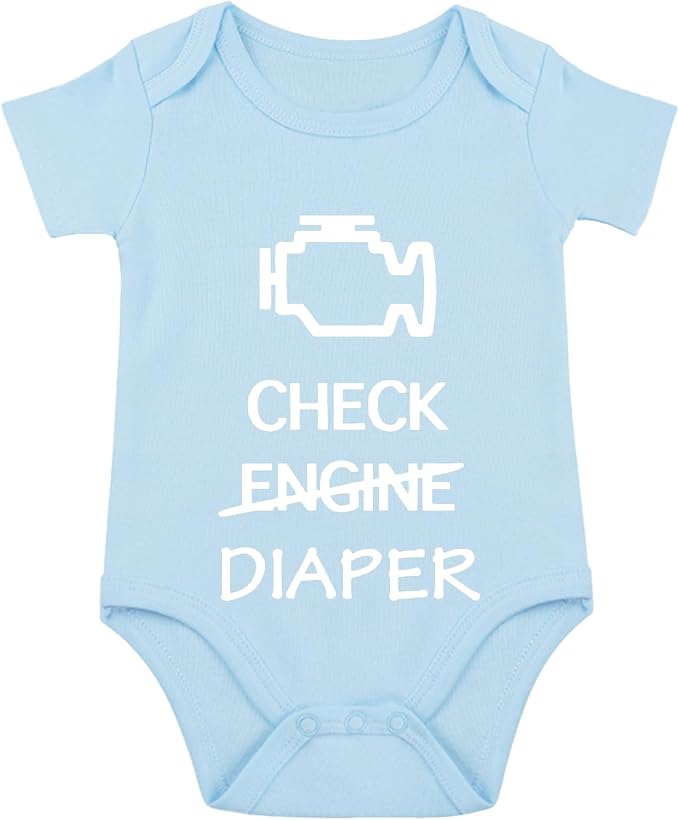 Check Engine Diaper Bodysuit by Unknown