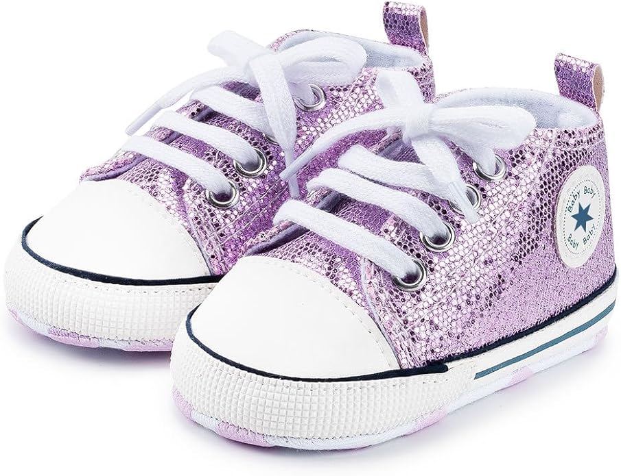 Unisex Baby Girls Boys Canvas High-top Shoes, Newborn Infant Anti-Slip Soft - Image 3