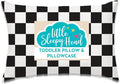 Little Sleepy Head Toddler Pillow with Pillowcase 13x18 - Kids Pillow for Sleeping - Better Neck Support Ergonomic Pillow and Toddler Pillowcase - Best Pillows for Kids (Checkers Black)