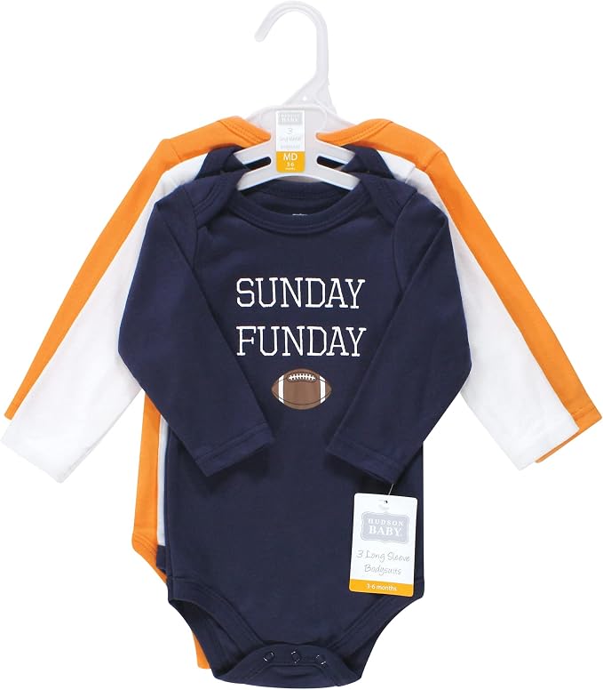 Hudson Baby baby-boys Cotton Long-sleeve Bodysuits 3-pack - Image 2