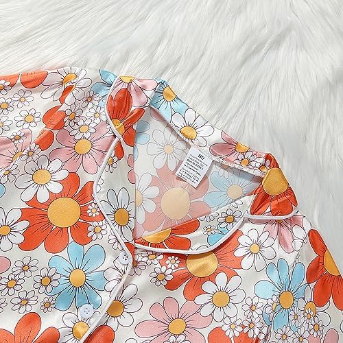 Kids Baby Girl Boy Satin Pajamas Set Button Down Sleep Shirt Top+Long Pants - Image 4