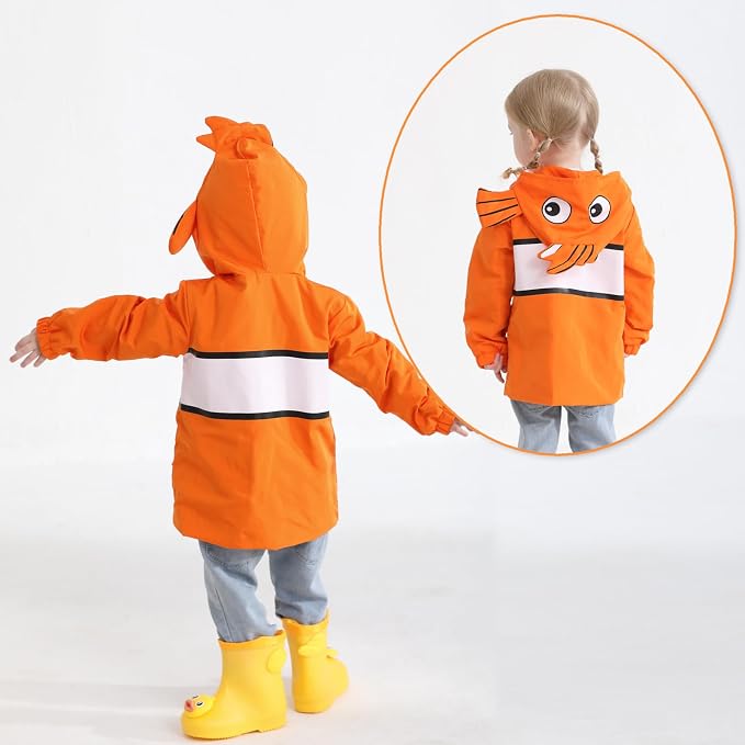 YOUNGER TREE Toddler Baby Boy Girl Duck Raincoat Cute Cartoon Hoodie Zipper - Image 4