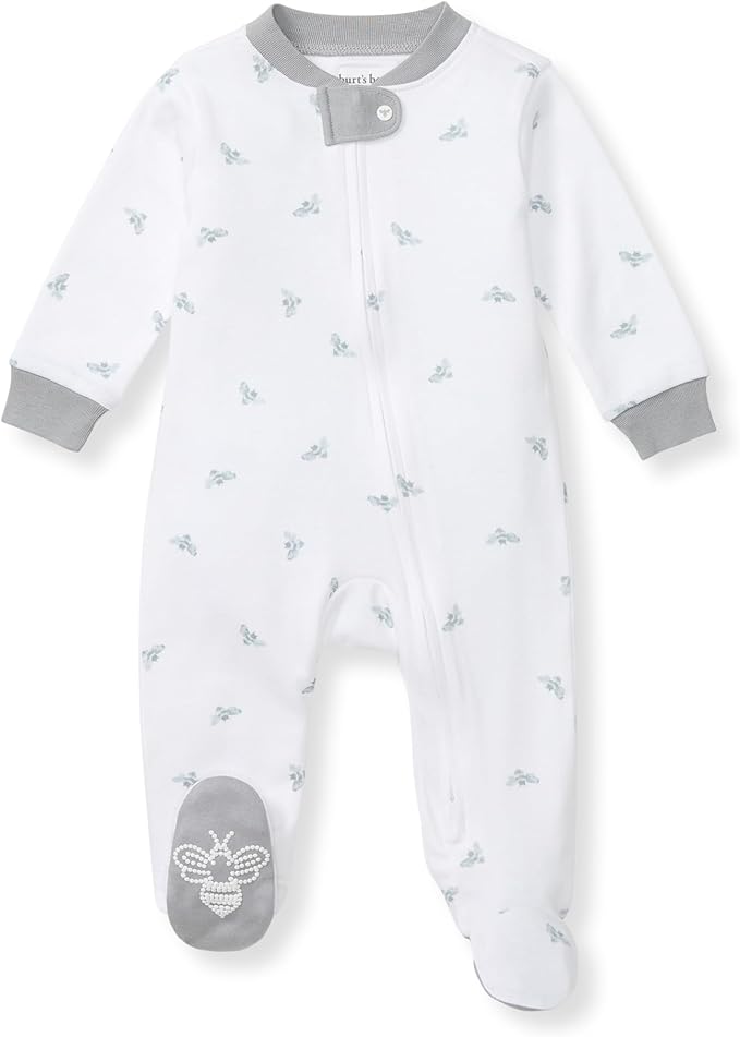 Burt's Bees Baby Boys' Organic Cotton, Sleep and Play Footed Pajamas | Easy zip by BurtsBeesBaby