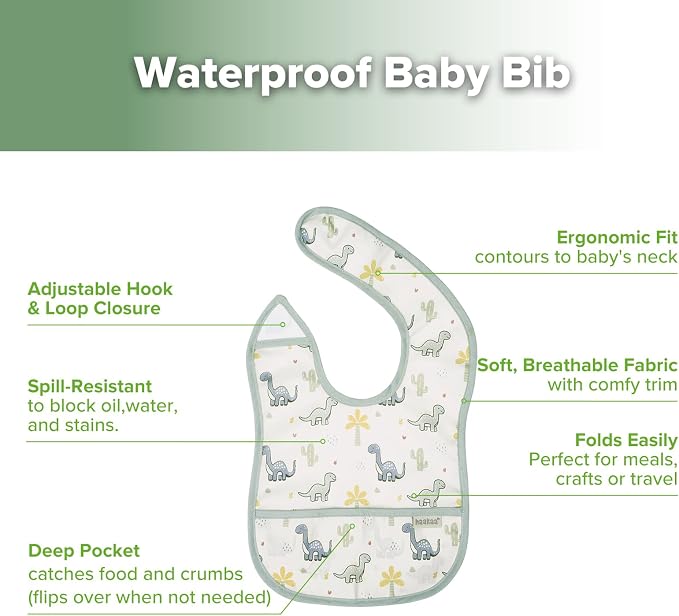 haakaa Waterproof Baby Bibs for Eating 2pcs for 6-24M - Image 4