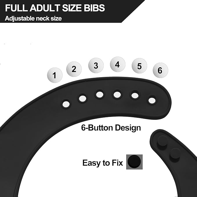 Silicone Adult Bib, Adjustable and Washable Bib - Image 2