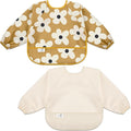 Long Sleeve Baby Bib, Waterproof Fabric, Catch-All Pocket, Baby Smock Bib, Adjustable Sleeves