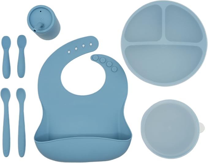 WeeSprout Baby Led Weaning Bundle, Silicone Suction Bowl, Bib & Cup, Develops by WeeSprout