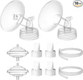 24 mm Flange Set Compatible with Spectra/Motif Luna Wide-Mouth Bottles, Breast Pump Parts Includes Breast Shield Tubing Valve Backflow Protector, Not Original Spectra Accessories