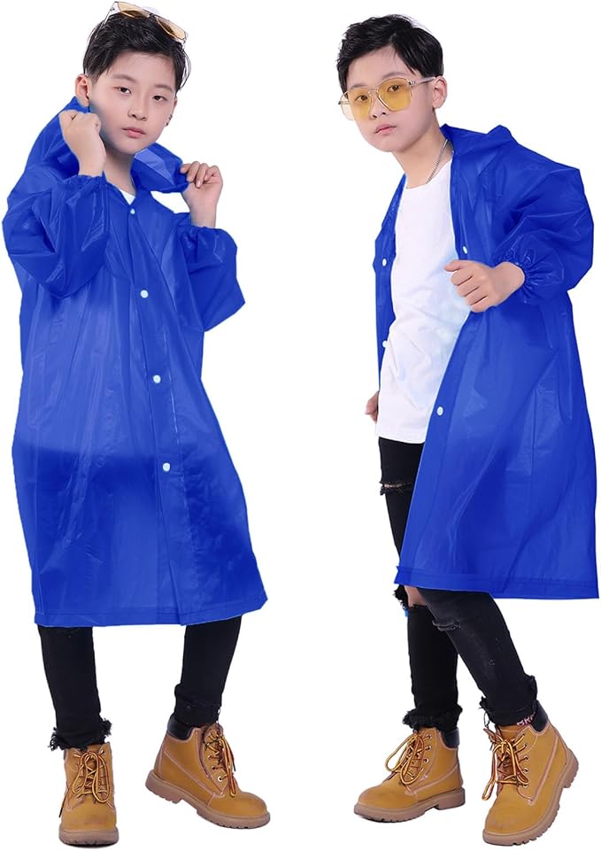 Kids Rain Jacket, 2 Pack Rain Ponchos by Makonus