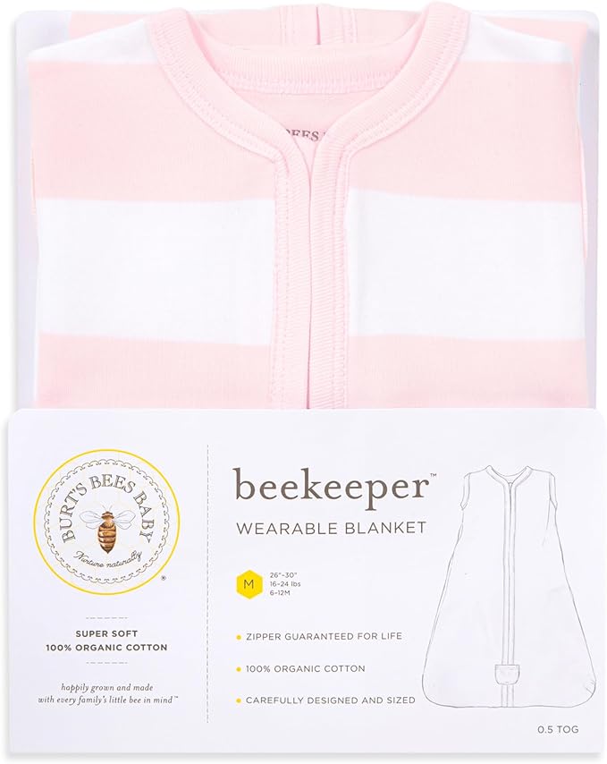 Burt's Bees Baby Infant Wearable Blanket, Organic Cotton Unisex Beekeeper - Image 7