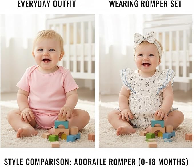 TITKKOP Ruffle Bubble Romper for Baby Girl | One-Piece Shorts Jumpsuit | Summer - Image 5
