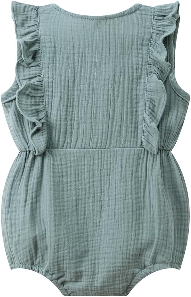 Baby Girl Bubble Romper Muslin Cotton Newborn Summer Clothes, 0-18M | Baby - Image 2