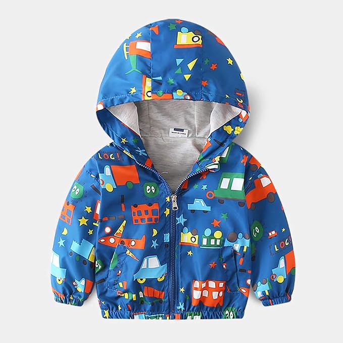 FYMNSI Toddler Baby Boys Girls Hooded Jacket Windbreaker Lightweight Dinosaur - Image 2