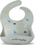 Accmor Silicone Baby Bibs, Waterproof Soft Bibs for Baby Girls Boys Feeding Eating, Silicone Baby Bibs with Large Pocket