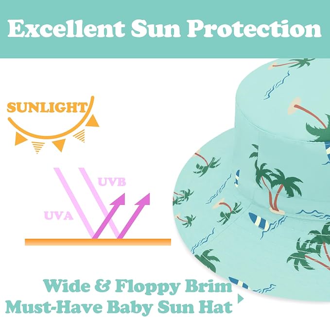 Sarfel Baby Sun Hat Summer Baby Boy Hats UPF 50+ Sun Protection Toddler Hat - Image 5