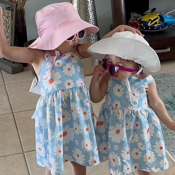 Baby Sun Hat Kids Summer Sun Protection Toddler Bucket Hat Wide Brim Adjustable - Image 4