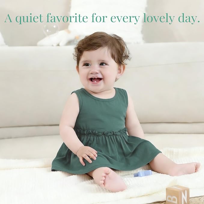 PATPAT Baby Girl Bamboo Viscose 2-Pack Romper & Dress | Color-Coded Snaps - Image 7