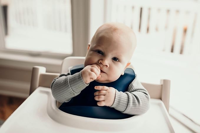 Three Little Tots Modern Silicone Baby Bib – Adjustable Fit Waterproof Catch - Image 5