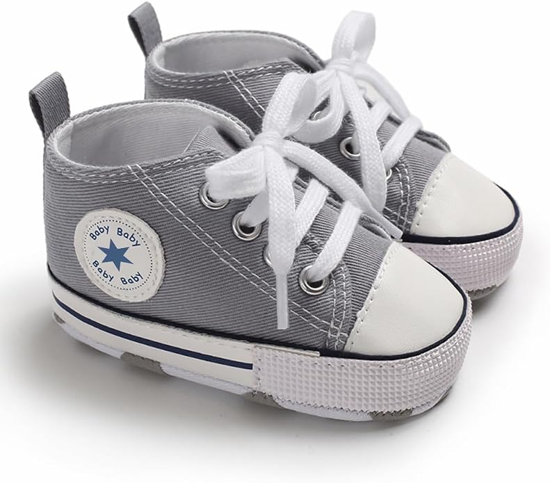 Unisex Baby Girls Boys Canvas High-top Shoes, Newborn Infant Anti-Slip Soft - Image 6