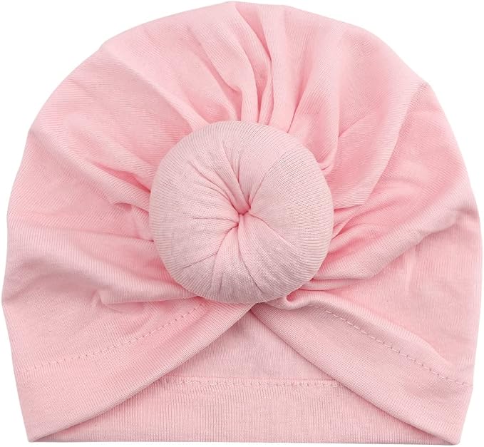DRESHOW BQUBO 5 Pieces Newborn Baby Turban Hats Bow Baby Infant Beanie - Image 4