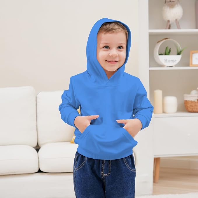 Baby Kids Boy Girl Solid Casual Pocket Hoodie Sweatershirt Long Sleeve Pullover - Image 3