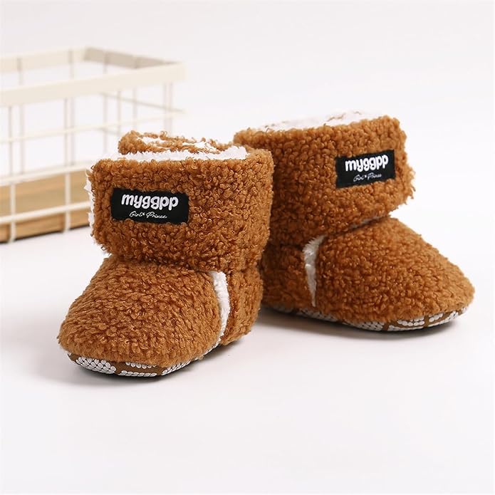 Ohwawadi Infant Baby Boots Boys Girls Cozy Fleece Slippers Snow Boots Winter - Image 7