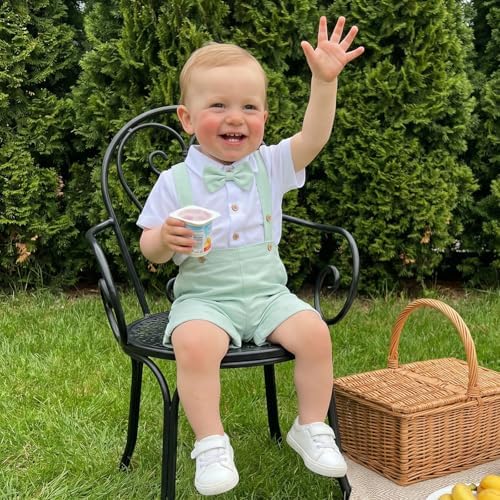 PUHHAPIEY Baby Boy Gentleman Wedding Outfit Dress Romper Suspender Pants | 0 3 - Image 2