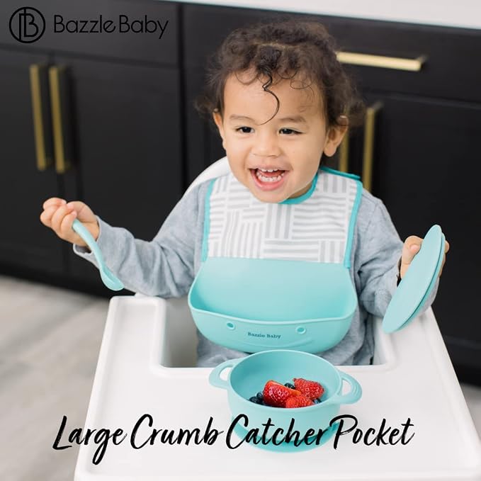 Bazzle Baby Silicone Bibs with Food Catcher - Image 5