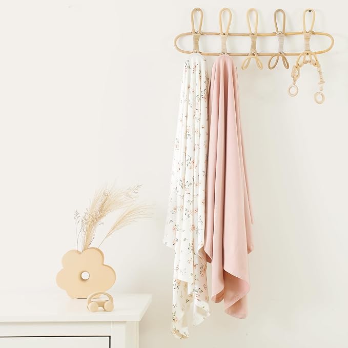 2-Pack Ultra Soft Stretchy Jersey Knit Baby Swaddle Blankets, 33x44 | Snug - Image 3