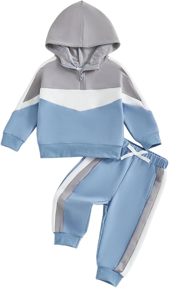 Infant Baby Boy Fall Winter Clothes Outfit Hooded Long Sweatshirt Pant Set by LIOMENGZI