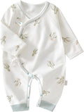 100% Organic Cotton Soft 0-6 Months Unisex Footless Newborn Baby Sleepers Pajamas Romper Boys Girls Long Sleeve