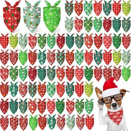 200 Pcs Dog Bandanas Bulk, Reusable Pet Scarves by Jeere