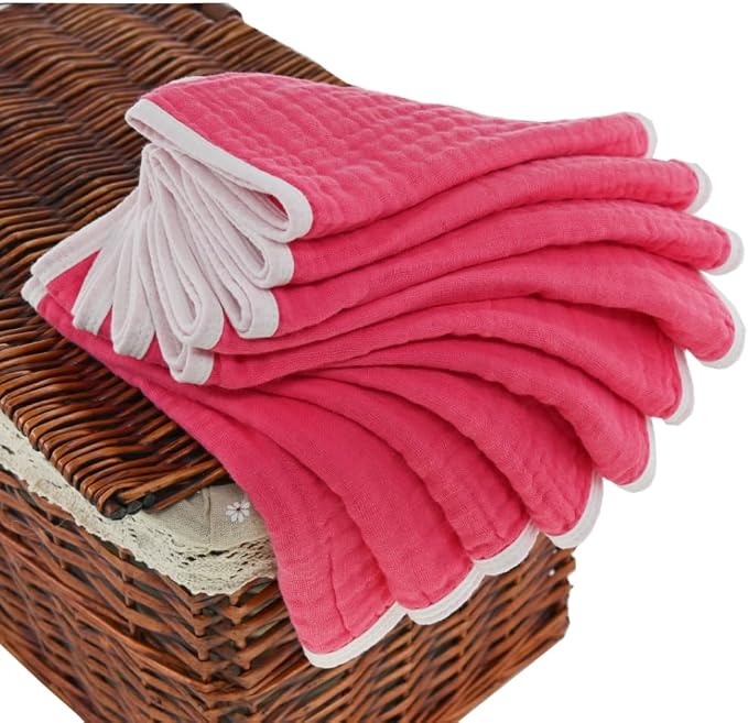 Muslin Burp Cloths Large Pack of 10 Extra Absorbent and Soft 6 Layers 20 by 10 - Image 3